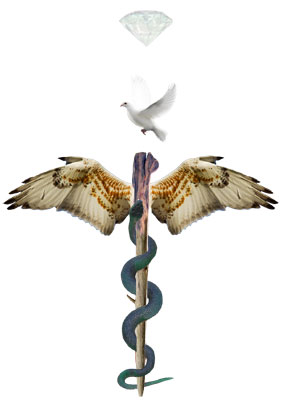 The dove signifies surrender as a tool for Grace; that alchemy is in the hands of a Great Reality
