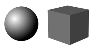 Matter fluxes between a cube and a sphere